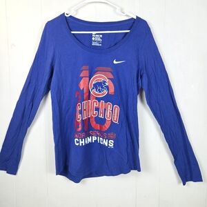 Nike Women's Chicago Cubs Blue Long Sleeve Tee